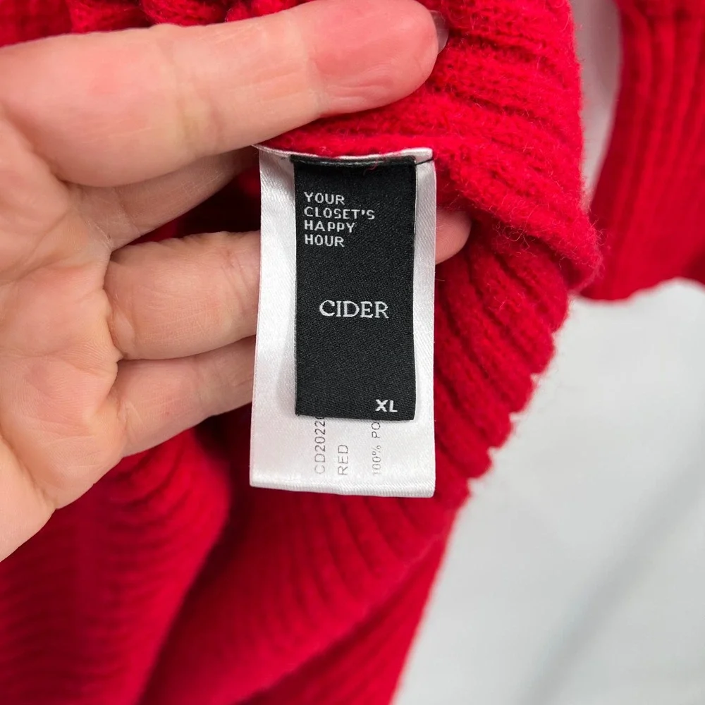 CIDER Red‎ Ribbed Knit Midi Dress with Matching Bolero Sweater Set XL